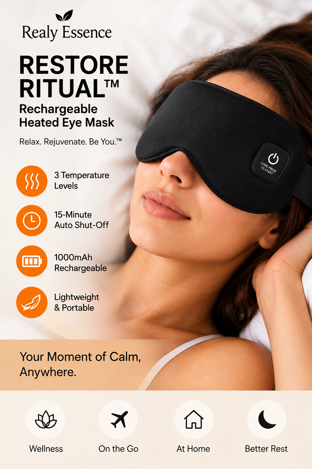 Realy Essence RESTORE RITUAL – Rechargeable Heated Eye Mask